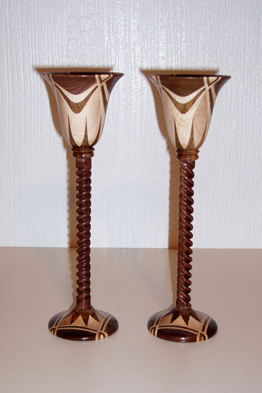 Pair of Star Centre Goblets (handed)