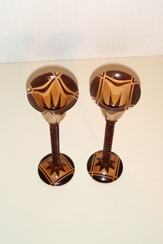 Pair of Star Centre Goblets (handed)