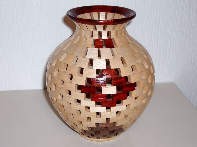 Open Segmented Maple Vase