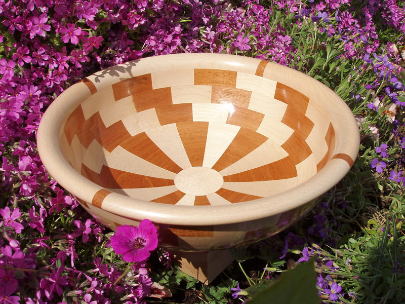 Mahogany & Sycamore 'Spiral' Bowl