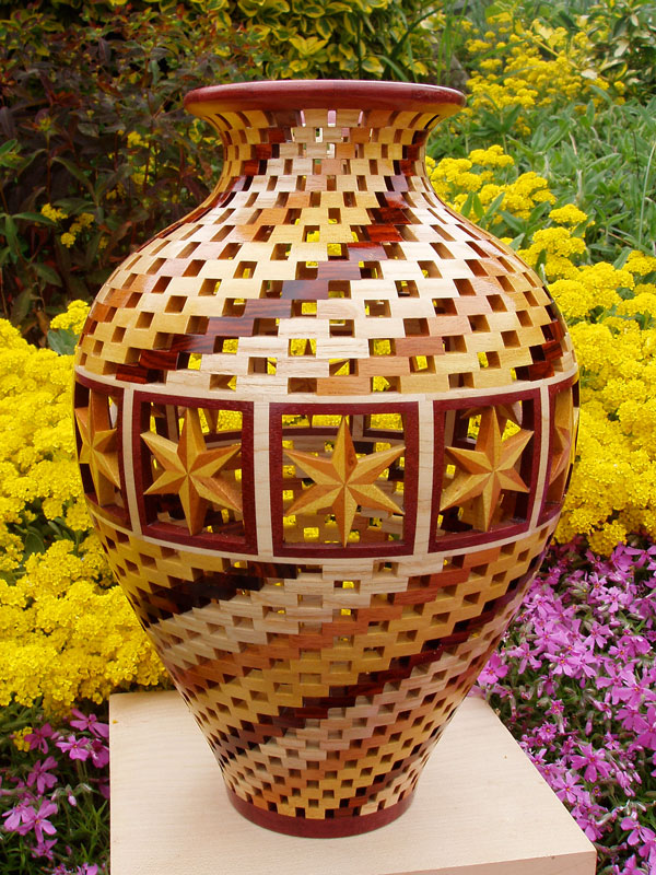 Open Segmented 'Stars & Spirals' Vase