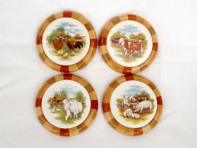 Set of 4 Coasters (Farm Animals)