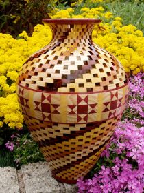 Open Segmented Spiral & Pyramid Vase