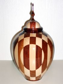 'Chequer Board' Staves Lidded Vessel